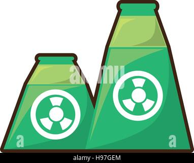 nuclear plant factory building Stock Vector