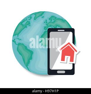 global smartphone web page communication vector illustration eps 10 Stock Vector