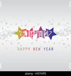 New Year Card, Cover or Background Template - 2017 Stock Vector