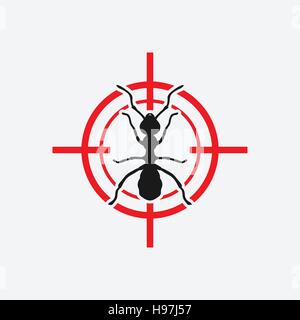 ant icon red target - vector illustration. eps 8 Stock Vector