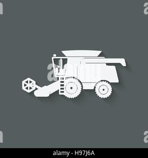 combine harvester farm machinery - vector illustration. eps 10 Stock Vector