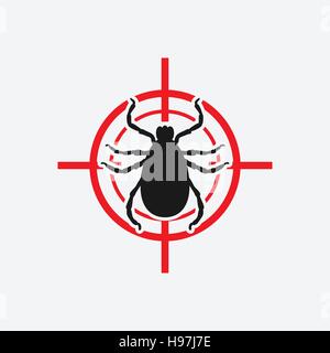 mite icon red target - vector illustration. eps 8 Stock Vector