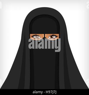 Beautiful Muslim Women with Niqab. Cartoon of Islamic Women in Niqab Stock  Vector Image & Art - Alamy
