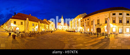 Town of Varazdin central square panorama, baroque town in northern Croatia Stock Photo