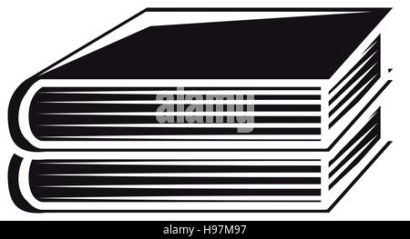 black silhouette pair of books vector illustration Stock Vector
