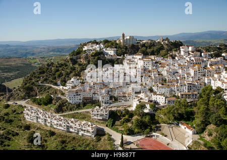 Casares,White washed moorish town, Andalusia, Spain. Stock Photo