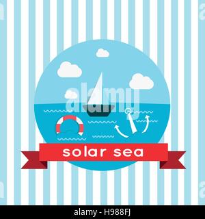 Flowing waves in flat style Stock Vector