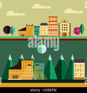 Great designed set of town Stock Vector