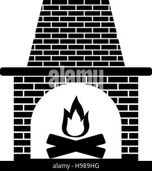 fireplace icon stock vector illustration flat design Stock Vector