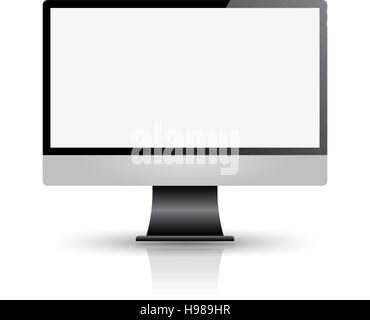 White computer monitor isolated on over white background Stock Vector