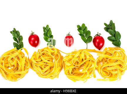 Pasta Nests Noodles Isolated on White. Studio Photo Stock Photo