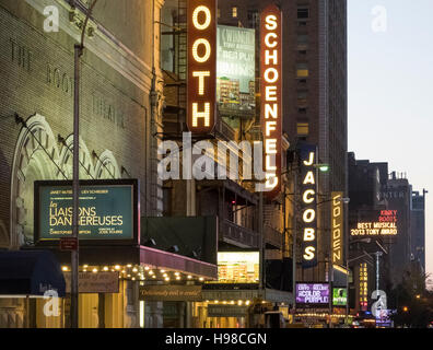 Broadway Theater Marquees, W 45th Street, Times Square, NYC Stock Photo ...