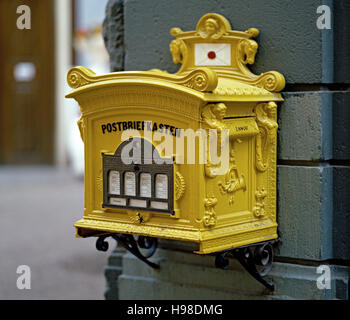 Antique German letter box, still in use Stock Photo