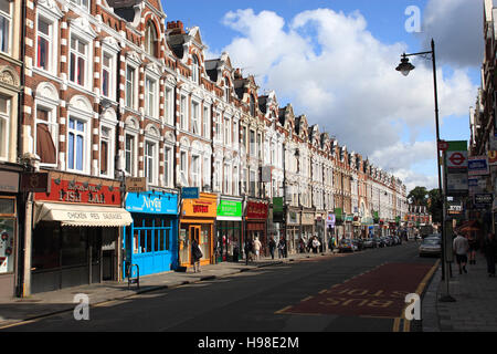 Crouch End, Topsfield Parade, evening light on a row of houses, North London, London, United Kingdom, Europe Stock Photo