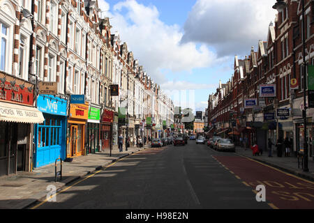 Crouch End, Topsfield Parade, evening light on a row of houses, North London, London, United Kingdom, Europe Stock Photo