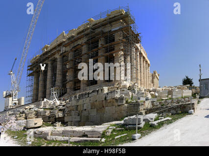 Panorama: Parthenon, Akropolis, Athen, Griechenland. Stock Photo