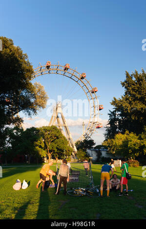 Wien, Vienna: Ferris Wheel in Prater, soccer player, 02., Wien, Austria Stock Photo