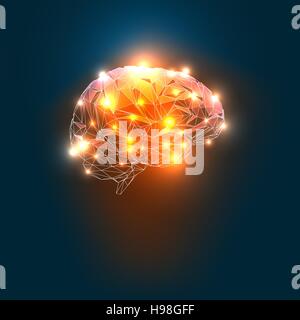 Brain geometric shapes. Vector illustration, EPS 10 Stock Vector
