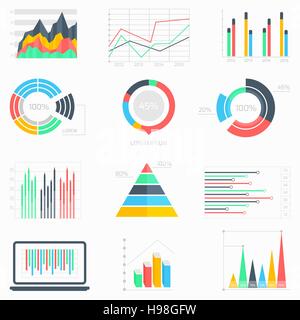 Business data infographic set. Vector illustration, EPS 10 Stock Vector