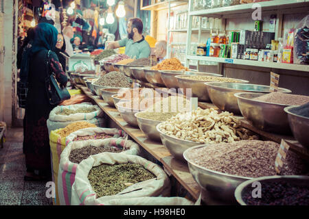 ISFAHAN, IRAN - OCTOBER 06, 2016: Traditional iranian market (Bazaar) Stock Photo