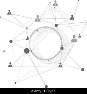 Abstract human connection on the white background Stock Vector