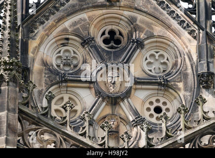 Ornate stonework outside St. Paul's cathedral Church in Munster, North Rhine-Westphalia, Germany Stock Photo