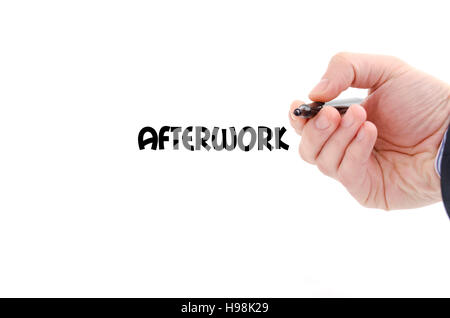 Afterwork text concept isolated over white background Stock Photo - Alamy