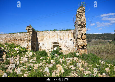 Old ruins water mill with aqueduct. Acate. Sicily Stock Photo