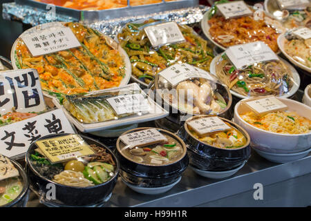 Traditional food market in Seoul, Korea. Stock Photo