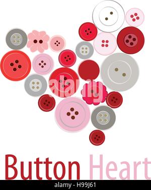 Vectors illustration of Button Heart Stock Vector