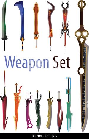 Vectors illustration of Weapon set Stock Vector