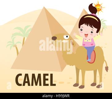 Vector illustration of cute camel Stock Vector