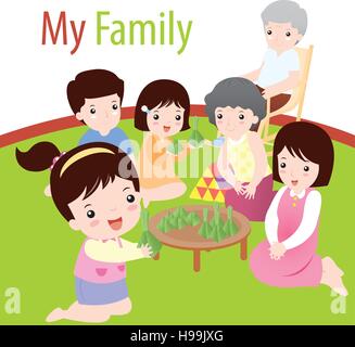 Vector illustration of My family Stock Vector