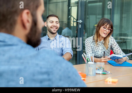 Discussion in business meeting Stock Photo