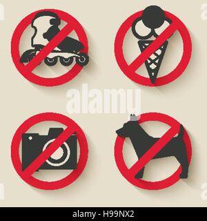 prohibited signs icons - vector illustration. eps 10 Stock Vector