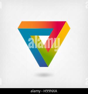 Penrose triangle multicolor abstract symbol - vector illustration. eps 10 Stock Vector