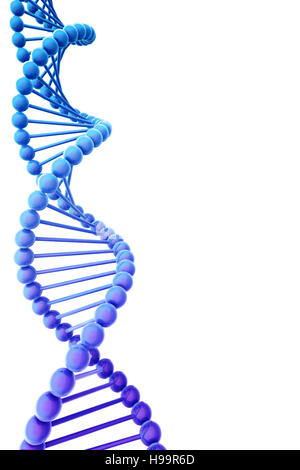 Blue DNA Helix Isolated on White Stock Photo