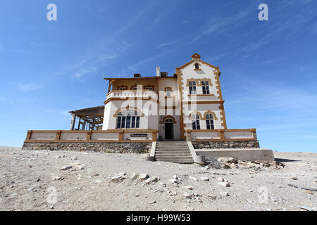 Mine Managers House at Kolmanskop Ghost Town at Luderitz in Namibia Stock Photo