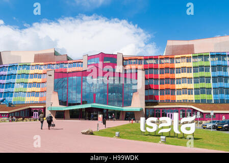 ZWOLLE, NETHERLANDS - APRIL 4, 2016: Colorful entrance of the Isala hospital. It is the largest non academic hospital in the netherlands with over 1,1 Stock Photo