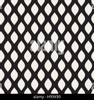 Vector Seamless Black and White Leaf Shape Pattern Stock Vector