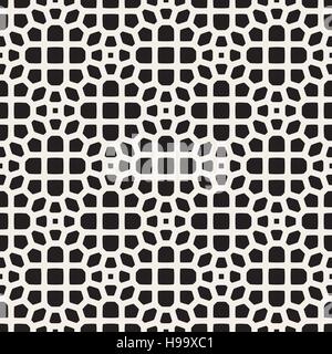 Vector Seamless Black and White Mosaic Lattice Pattern Stock Vector