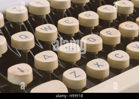 Vintage tone of an old typewriter keys. Stock Photo