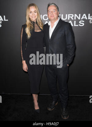 New York City, USA - November 17, 2016: Cinematographer Seamus McGarvey (R) and guest attend the 'Nocturnal Animals' New York premiere Stock Photo