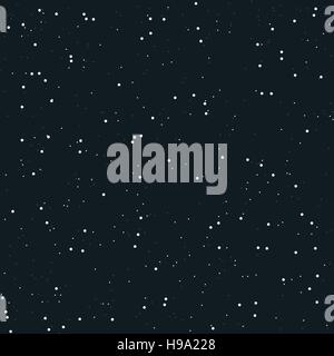 Cosmos seamless pattern. Round white dots on dark blue background. Stock Vector