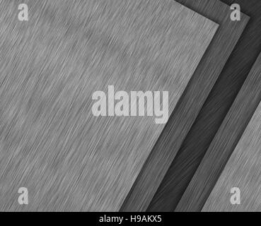 Linear brushed metal texture layered plates. Aluminum background wallpaper Stock Photo