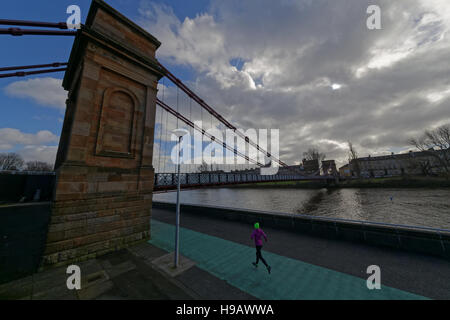 South Portland Street Suspension Bridge Glasgow Stock Photo