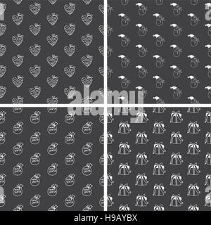Hand Drawn Christmas Seamless Pattern Collection Stock Vector