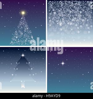 Fairy Christmas backgrounds set Stock Vector