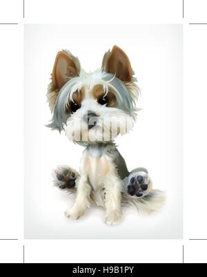 Cute puppy sitting, looking cheerful Stock Vector Image & Art - Alamy