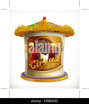 Poster of circus, funny animals vector icon mesh Stock Vector